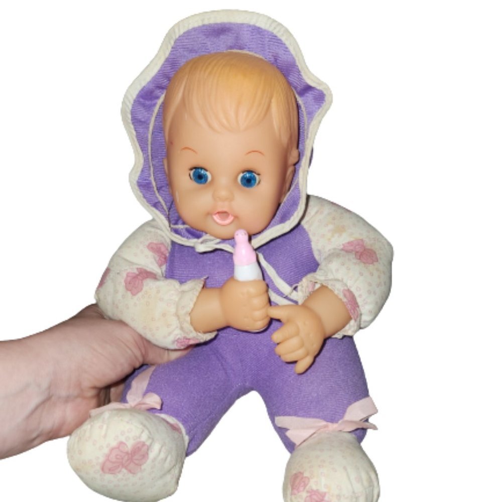Cute Vintage Doll with sleeping Eyes and Baby Bottle